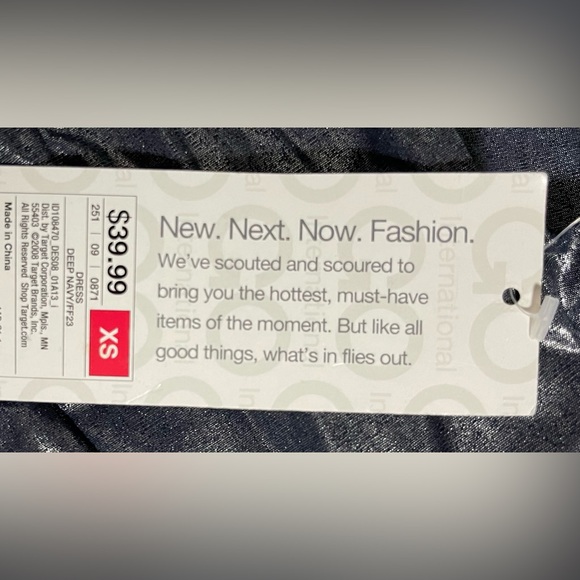 GO International Shimmering Blue Front Zip Short Sleeve Mini Dress, Size XS, S - Picture 5 of 9